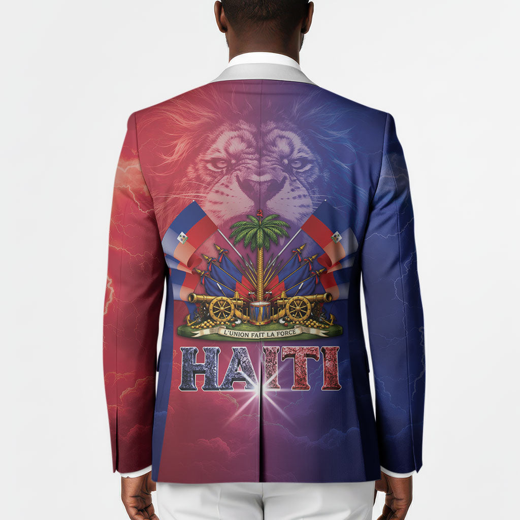 Haitian Zoe Blazer Roaring Lion With Coat Of Arms