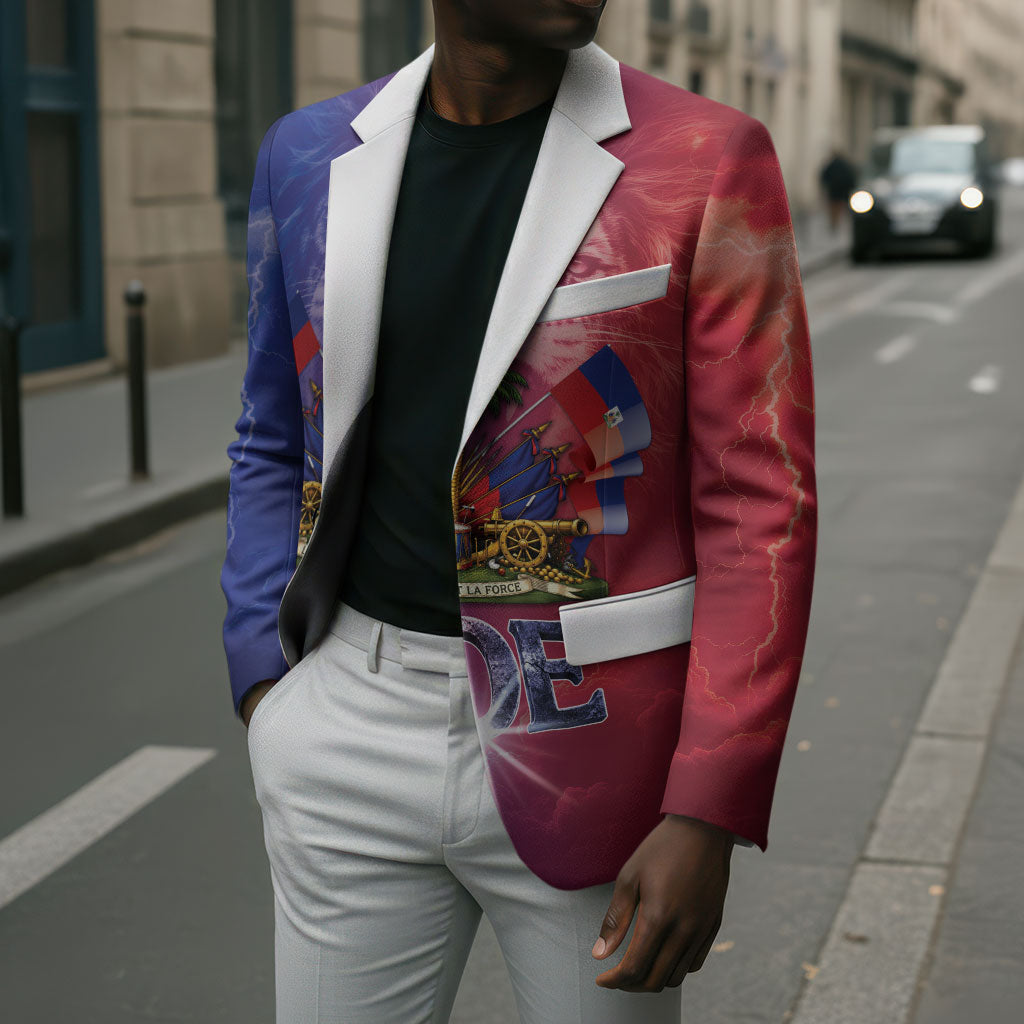 Haitian Zoe Blazer Roaring Lion With Coat Of Arms