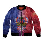 Haitian Zoe Bomber Jacket Roaring Lion With Coat Of Arms