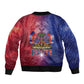 Haitian Zoe Bomber Jacket Roaring Lion With Coat Of Arms