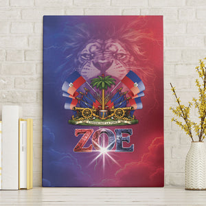 Haitian Zoe Canvas Wall Art Roaring Lion With Coat Of Arms