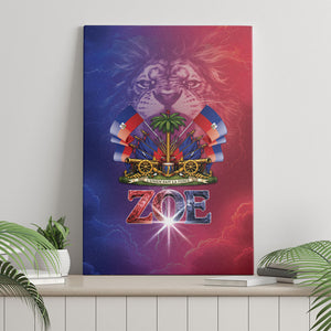 Haitian Zoe Canvas Wall Art Roaring Lion With Coat Of Arms
