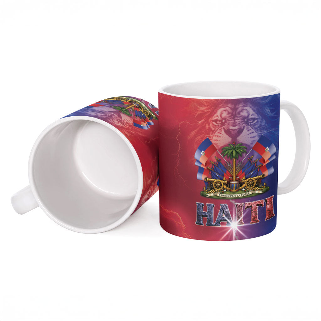 Haitian Zoe Ceramic Mug Roaring Lion With Coat Of Arms