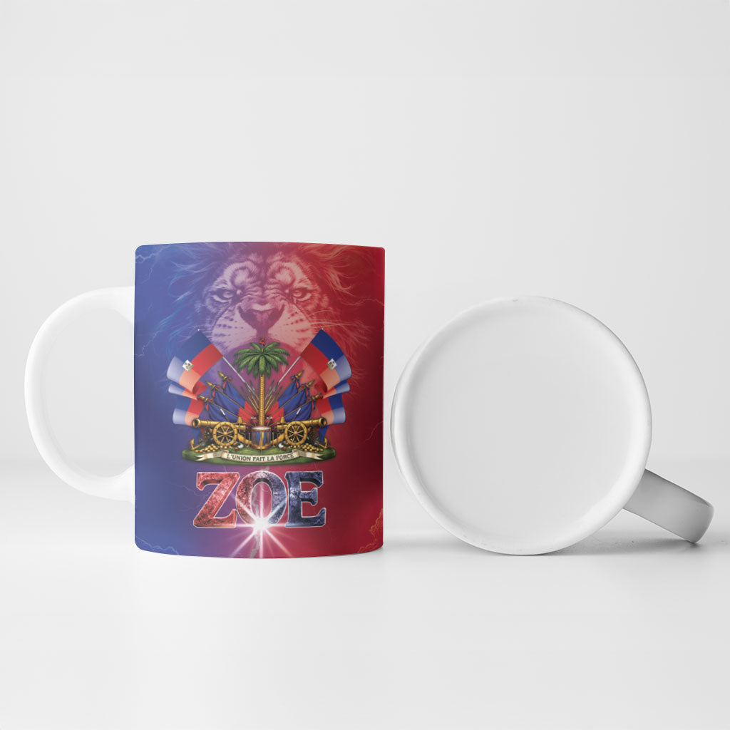 Haitian Zoe Ceramic Mug Roaring Lion With Coat Of Arms