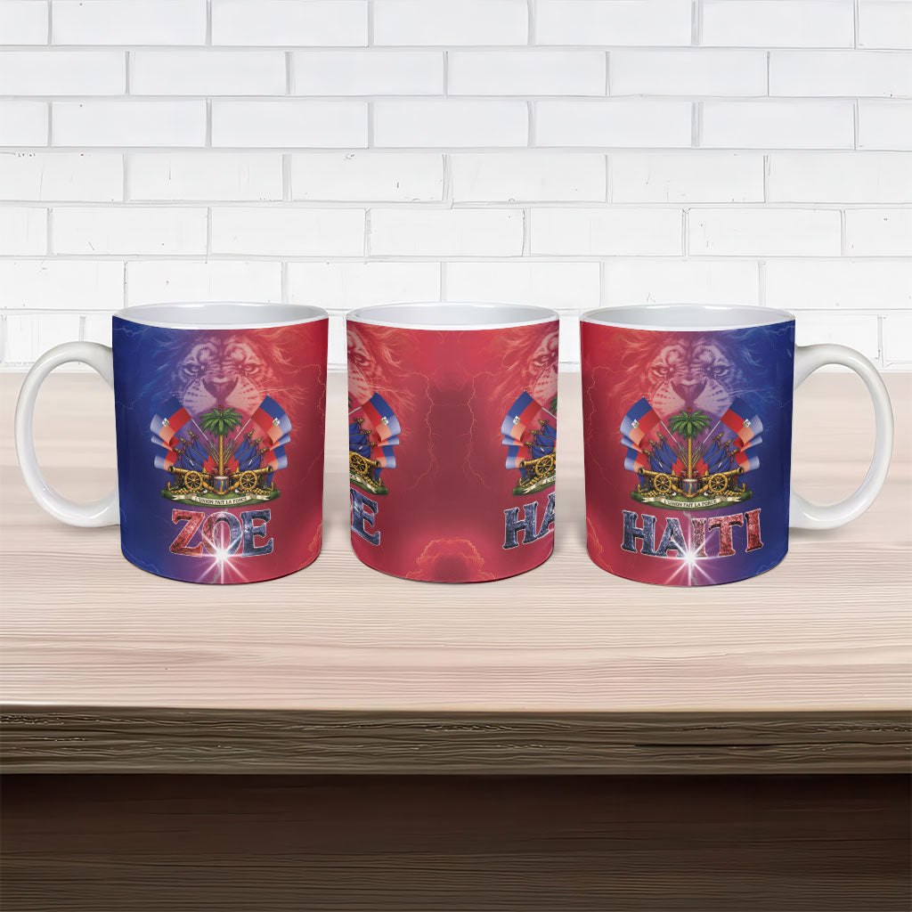 Haitian Zoe Ceramic Mug Roaring Lion With Coat Of Arms