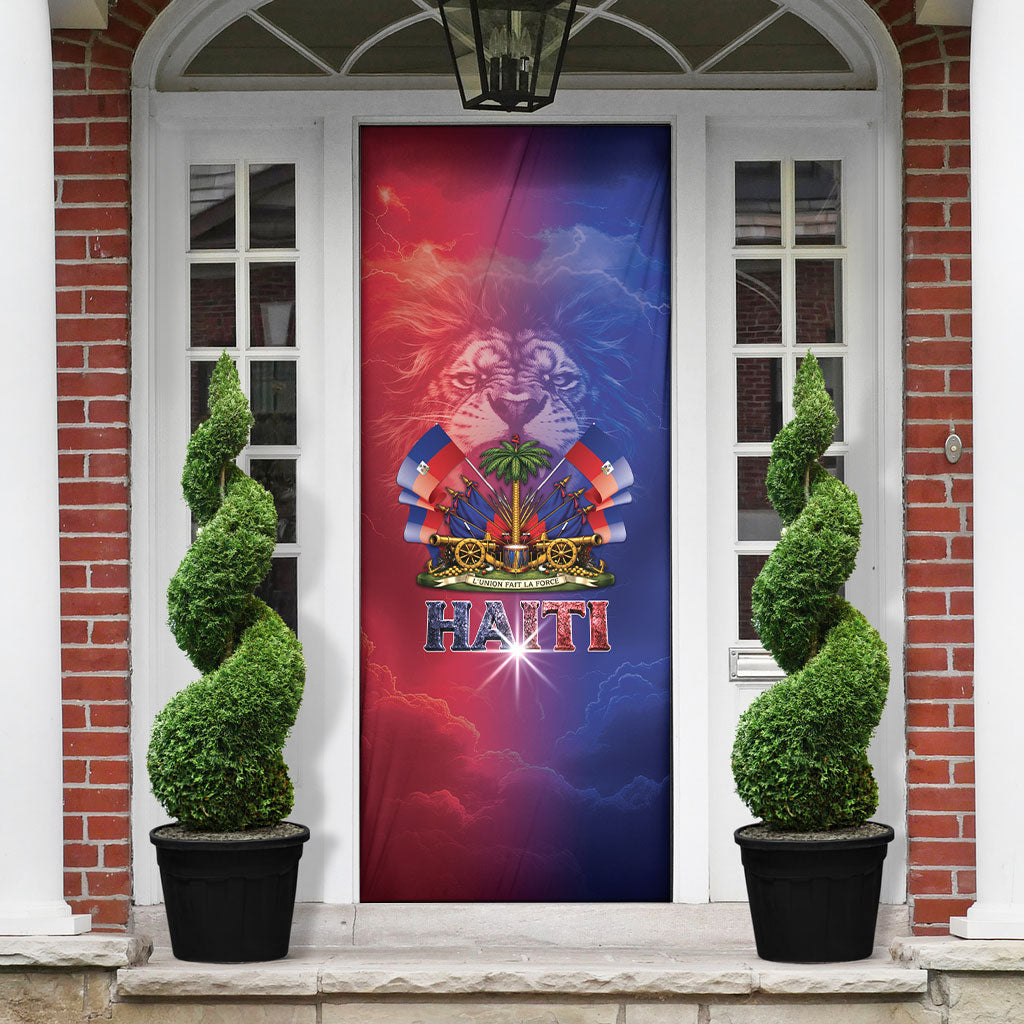 Haitian Zoe Door Cover Roaring Lion With Coat Of Arms