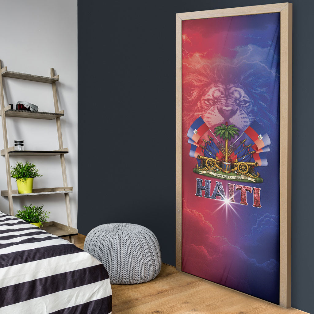 Haitian Zoe Door Cover Roaring Lion With Coat Of Arms