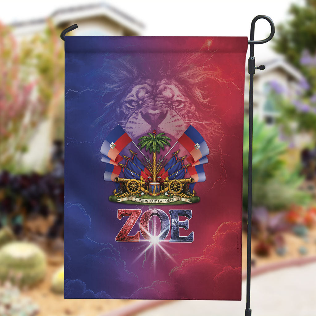 Haitian Zoe Garden Flag Roaring Lion With Coat Of Arms