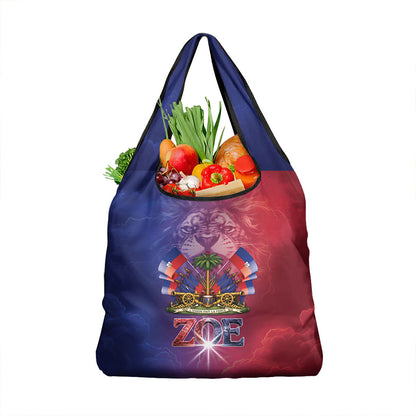 Haitian Zoe Grocery Bag Roaring Lion With Coat Of Arms
