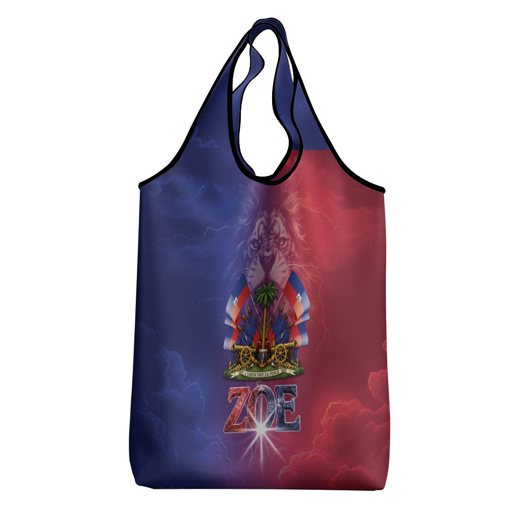 Haitian Zoe Grocery Bag Roaring Lion With Coat Of Arms