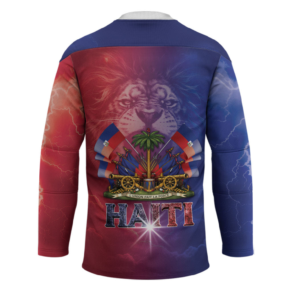 Haitian Zoe Hockey Jersey Roaring Lion With Coat Of Arms