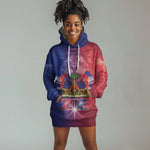 Haitian Zoe Hoodie Dress Roaring Lion With Coat Of Arms