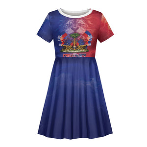 Haitian Zoe Kid Short Sleeve Dress Roaring Lion With Coat Of Arms