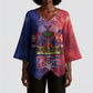Haitian Zoe Kimono Sleeve Blouse Roaring Lion With Coat Of Arms