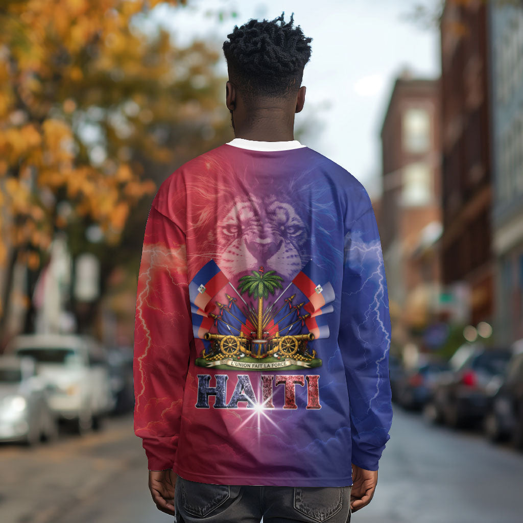Haitian Zoe Long Sleeve Shirt Roaring Lion With Coat Of Arms
