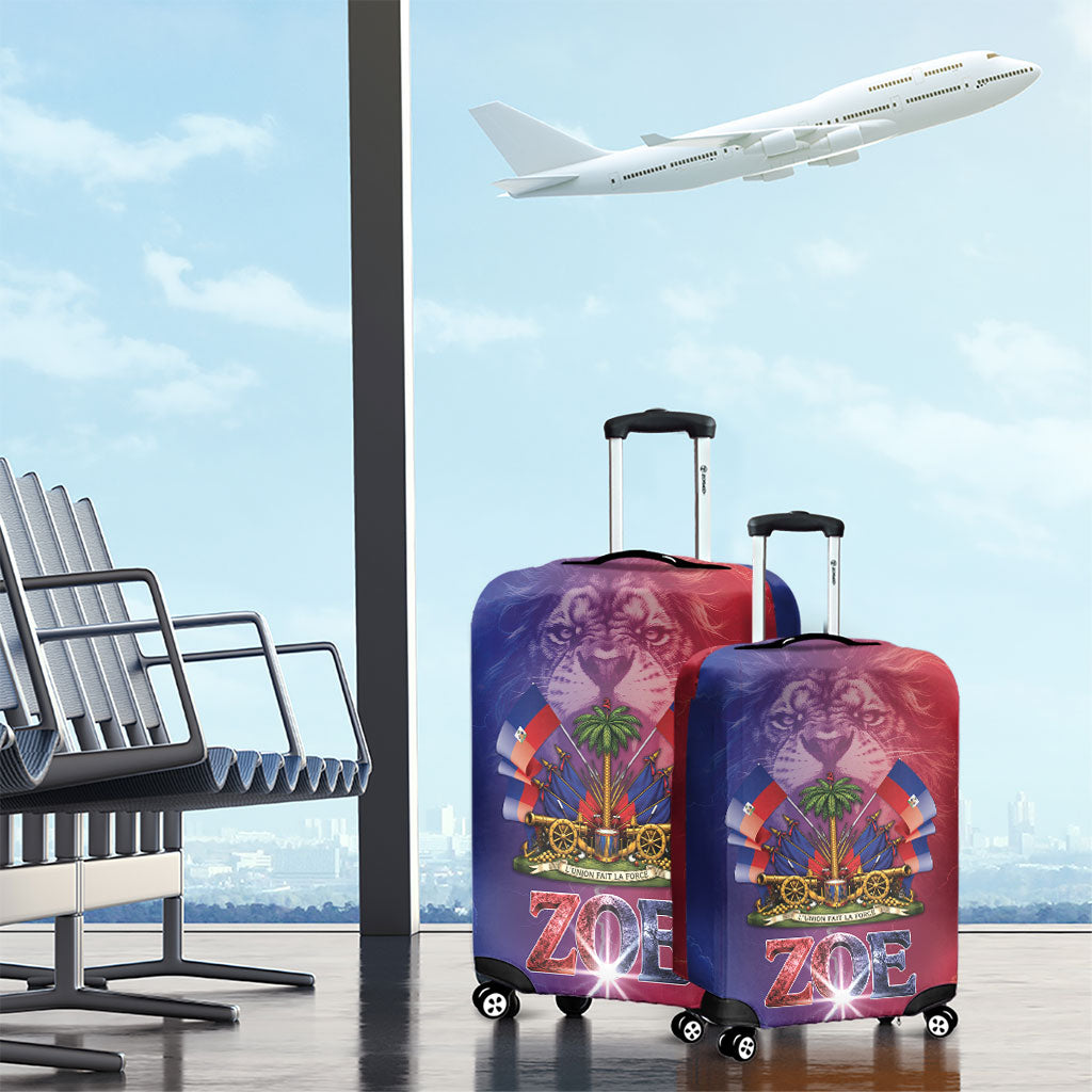 Haitian Zoe Luggage Cover Roaring Lion With Coat Of Arms