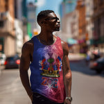 Haitian Zoe Men Tank Top Roaring Lion With Coat Of Arms