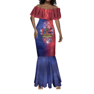 Haitian Zoe Mermaid Dress Roaring Lion With Coat Of Arms