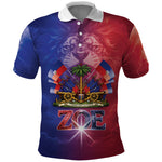 Haitian Zoe Polo Shirt Roaring Lion With Coat Of Arms