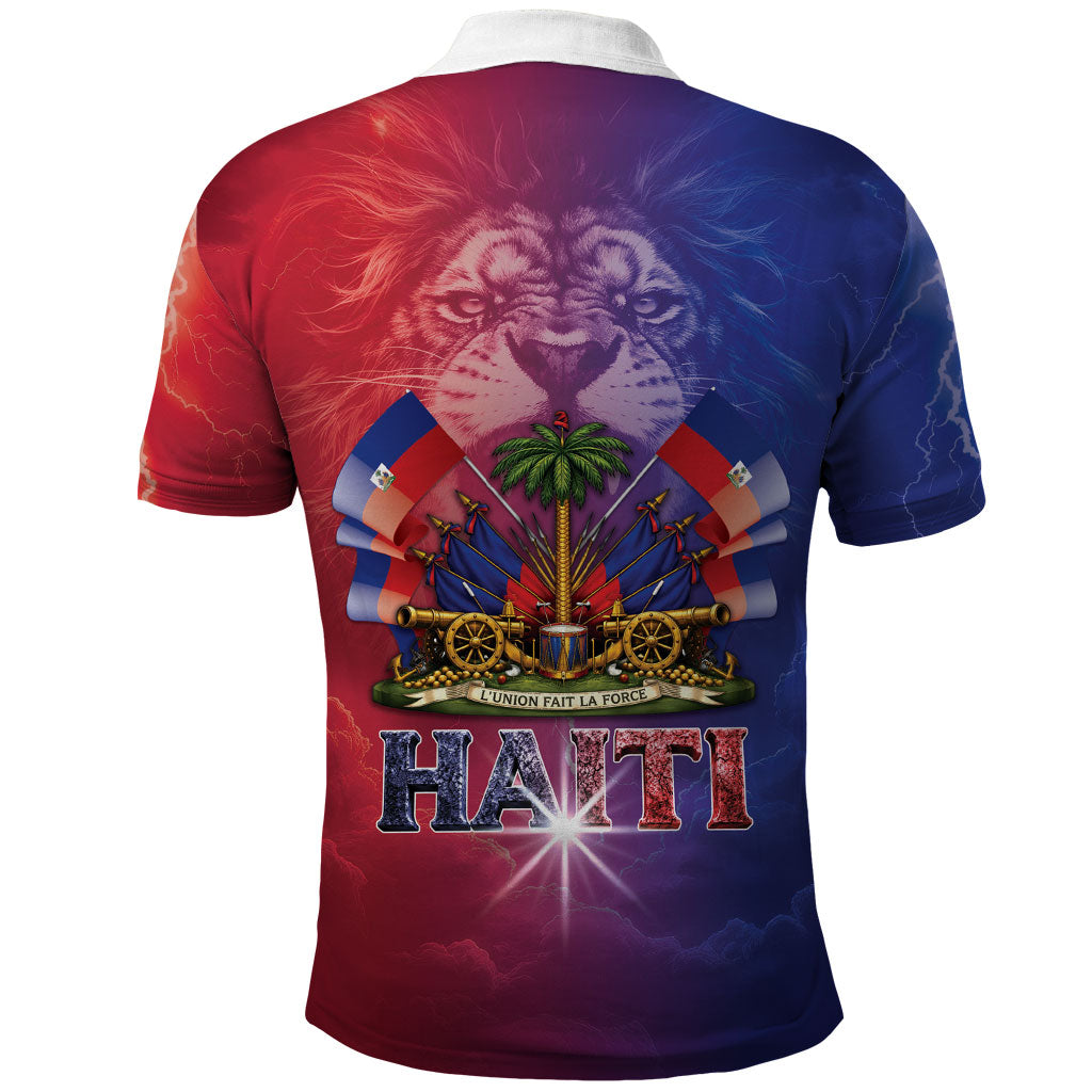 Haitian Zoe Polo Shirt Roaring Lion With Coat Of Arms