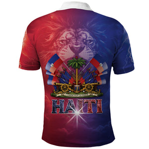 Haitian Zoe Polo Shirt Roaring Lion With Coat Of Arms
