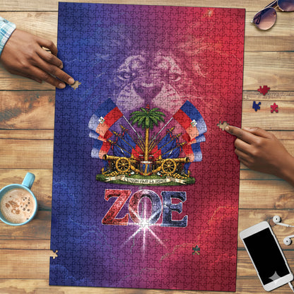 Haitian Zoe Puzzle Roaring Lion With Coat Of Arms
