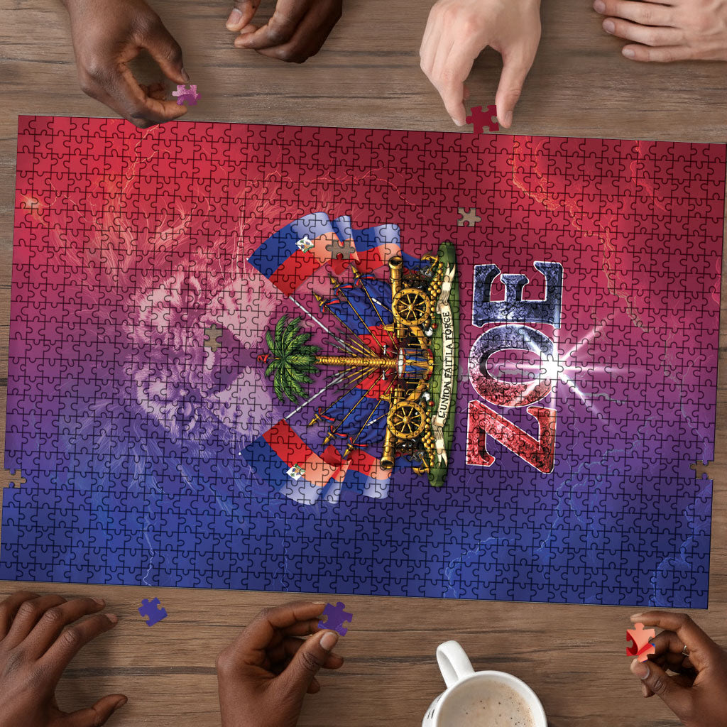 Haitian Zoe Puzzle Roaring Lion With Coat Of Arms