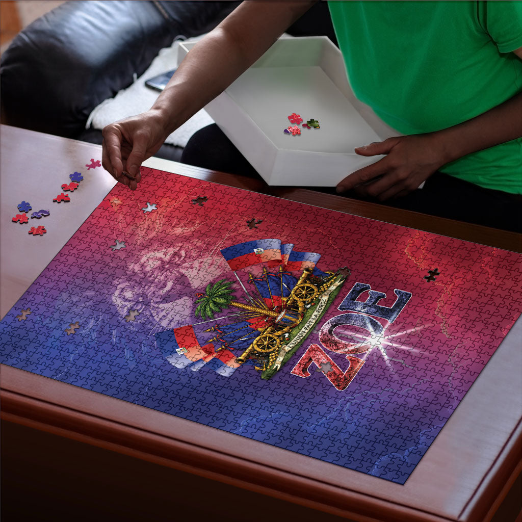 Haitian Zoe Puzzle Roaring Lion With Coat Of Arms