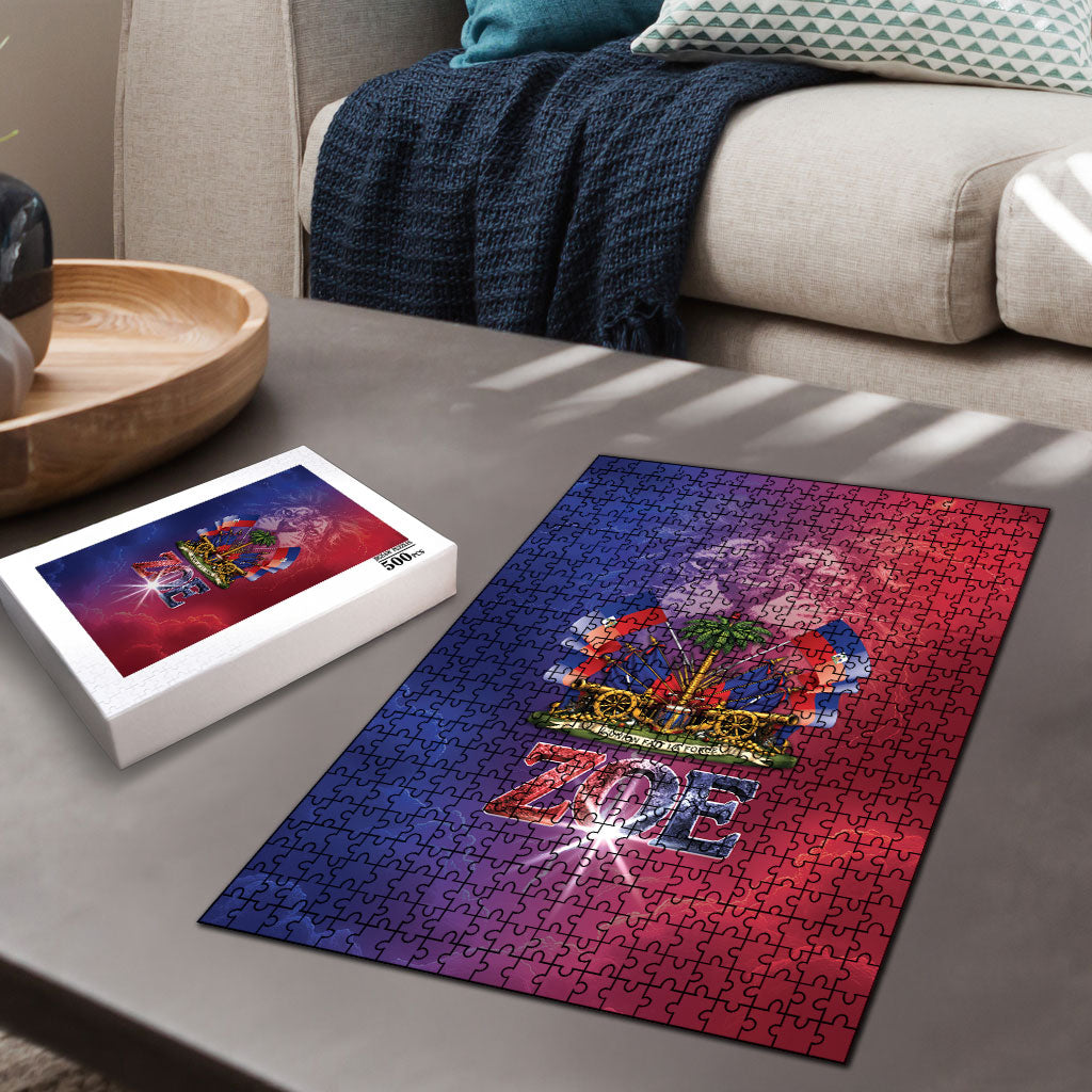 Haitian Zoe Puzzle Roaring Lion With Coat Of Arms