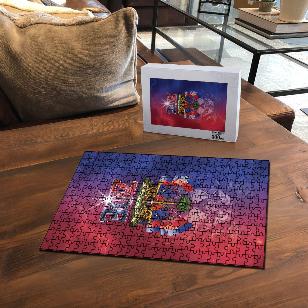 Haitian Zoe Puzzle Roaring Lion With Coat Of Arms