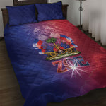 Haitian Zoe Quilt Bed Set Roaring Lion With Coat Of Arms