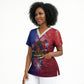 Haitian Zoe Scrub Top Roaring Lion With Coat Of Arms