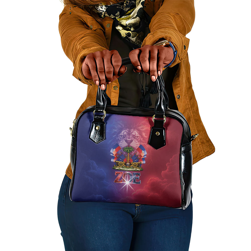 Haitian Zoe Shoulder Handbag Roaring Lion With Coat Of Arms