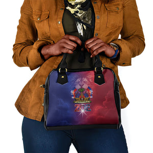 Haitian Zoe Shoulder Handbag Roaring Lion With Coat Of Arms