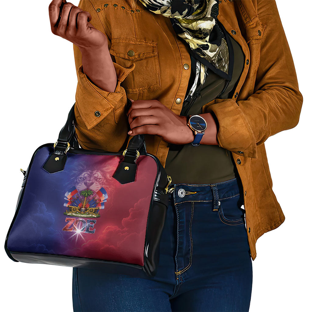 Haitian Zoe Shoulder Handbag Roaring Lion With Coat Of Arms