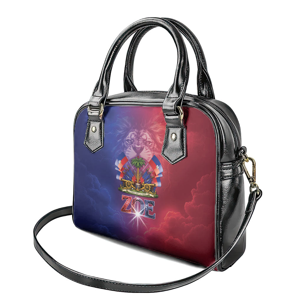 Haitian Zoe Shoulder Handbag Roaring Lion With Coat Of Arms