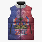 Haitian Zoe Sleeveless Puffer Jacket Roaring Lion With Coat Of Arms