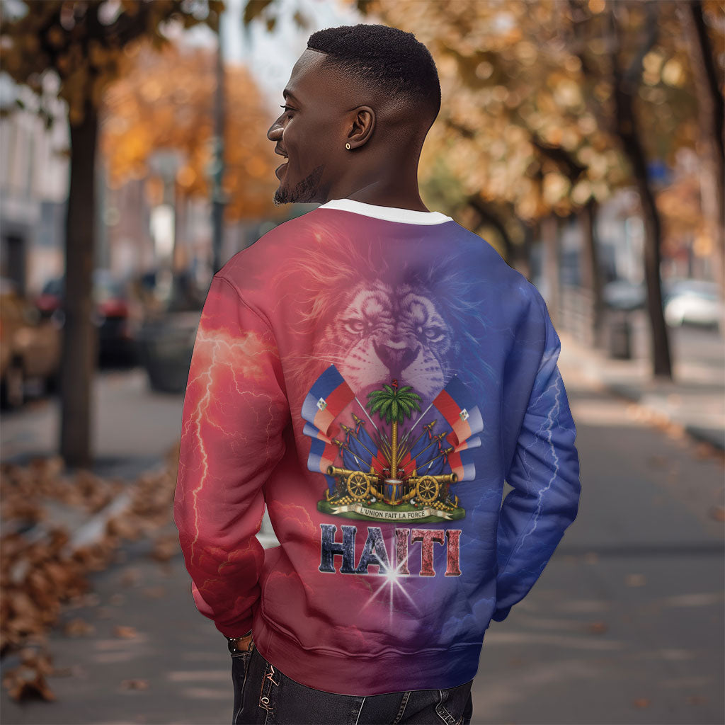 Haitian Zoe Sweatshirt Roaring Lion With Coat Of Arms
