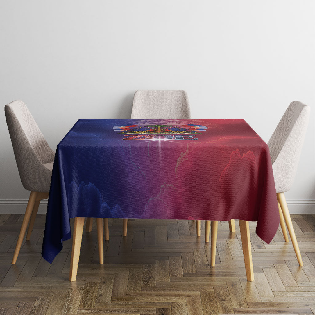 Haitian Zoe Tablecloth Roaring Lion With Coat Of Arms