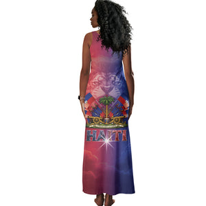 Haitian Zoe Tank Maxi Dress Roaring Lion With Coat Of Arms