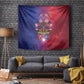 Haitian Zoe Tapestry Roaring Lion With Coat Of Arms