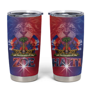 Haitian Zoe Tumbler Cup Roaring Lion With Coat Of Arms