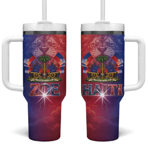 Haitian Zoe Tumbler With Handle Roaring Lion With Coat Of Arms
