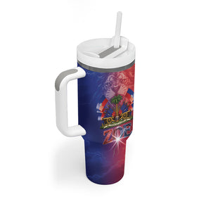 Haitian Zoe Tumbler With Handle Roaring Lion With Coat Of Arms