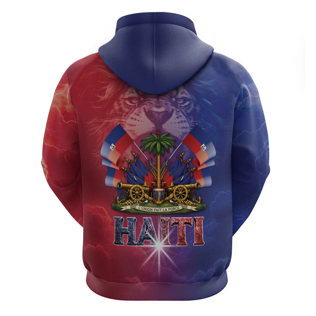 Haitian Zoe Zip Hoodie Roaring Lion With Coat Of Arms
