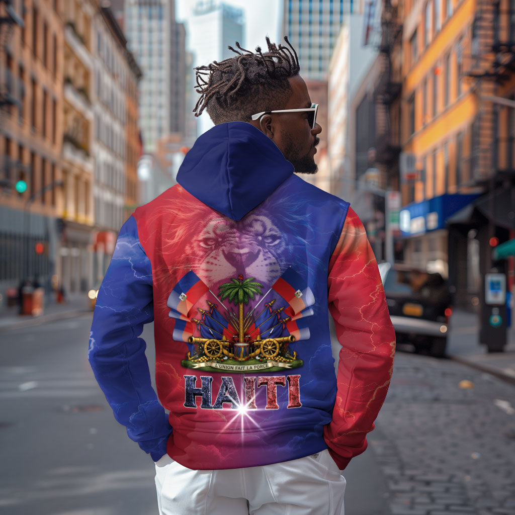 Haitian Zoe Zip Hoodie Roaring Lion With Coat Of Arms