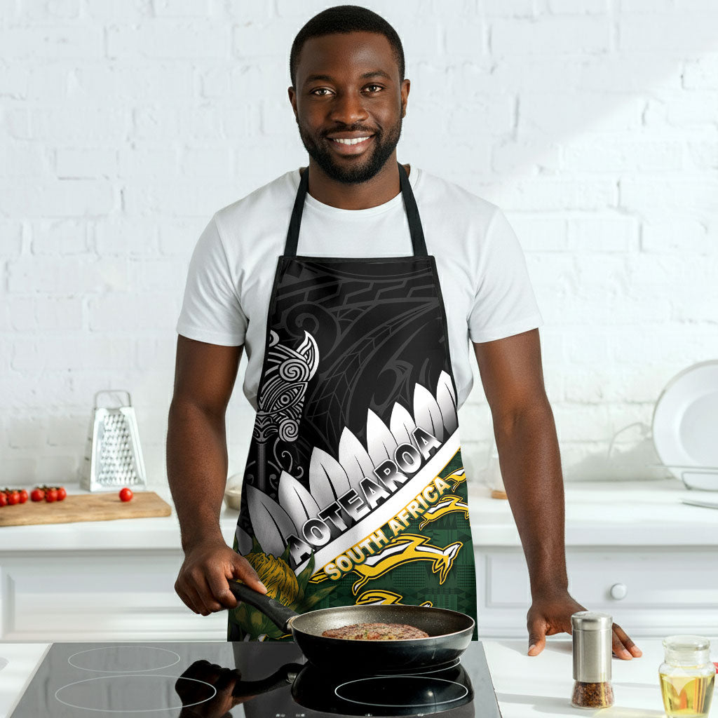 Rugby New Zealand And South Africa Apron Silver Fern With Springboks
