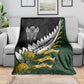 Rugby New Zealand And South Africa Blanket Silver Fern With Springboks