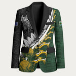 Custom Rugby New Zealand And South Africa Blazer Silver Fern With Springboks