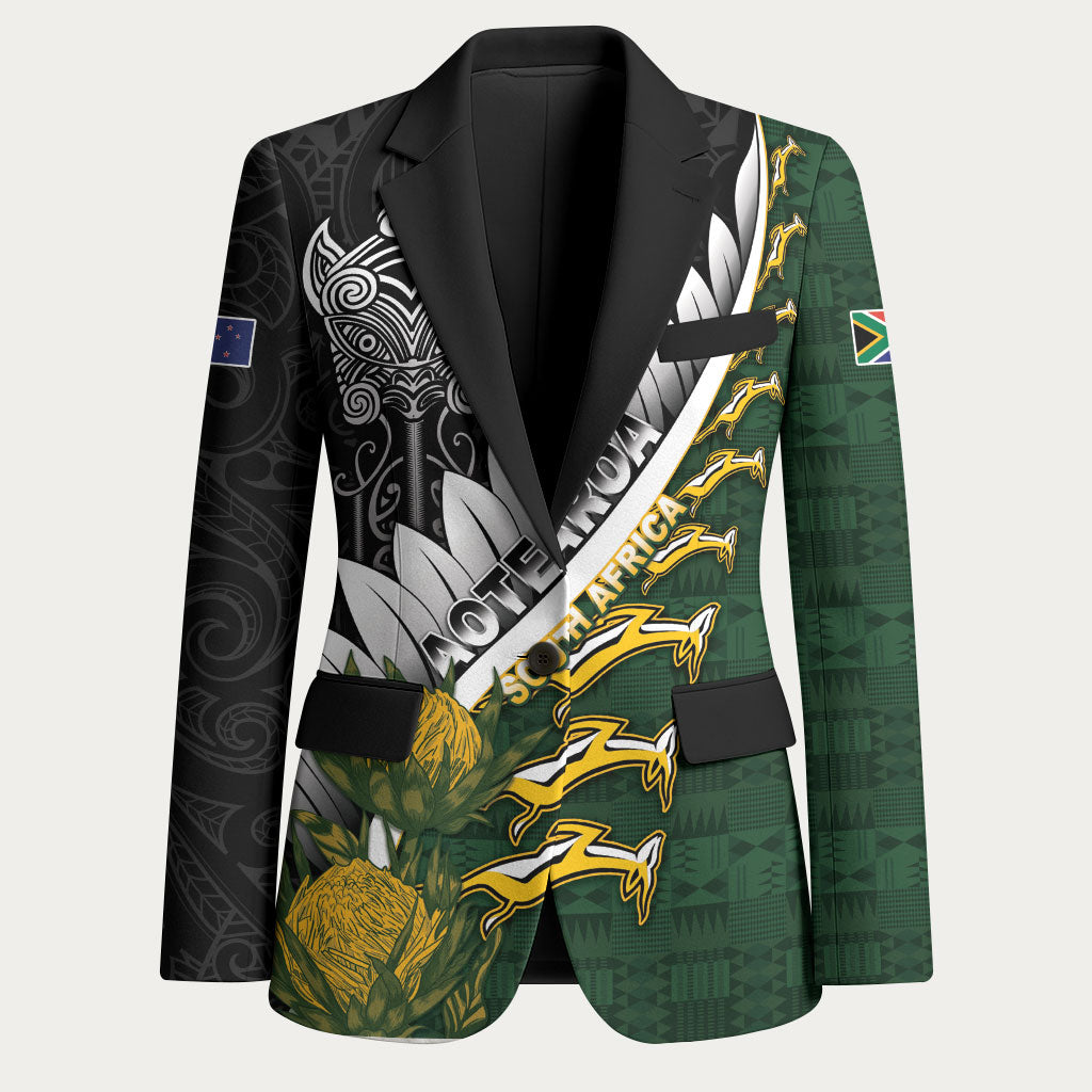 Custom Rugby New Zealand And South Africa Blazer Silver Fern With Springboks